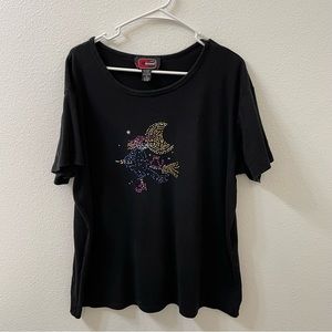 Cherry krave wicked witch shirt black bedazzled xl vtg